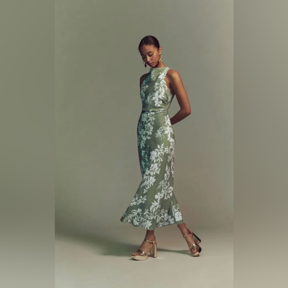 Reformation Casette Linen Dress Willow Size 2 NWT